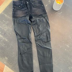 R13 Leather ChapJeans sz25 MAJOR DESIGNER DISCOUNT
